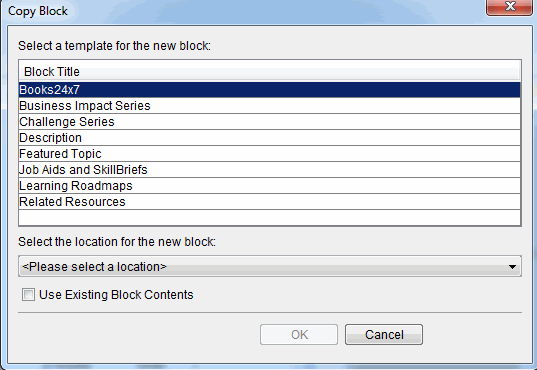 Copy Block dialog box 